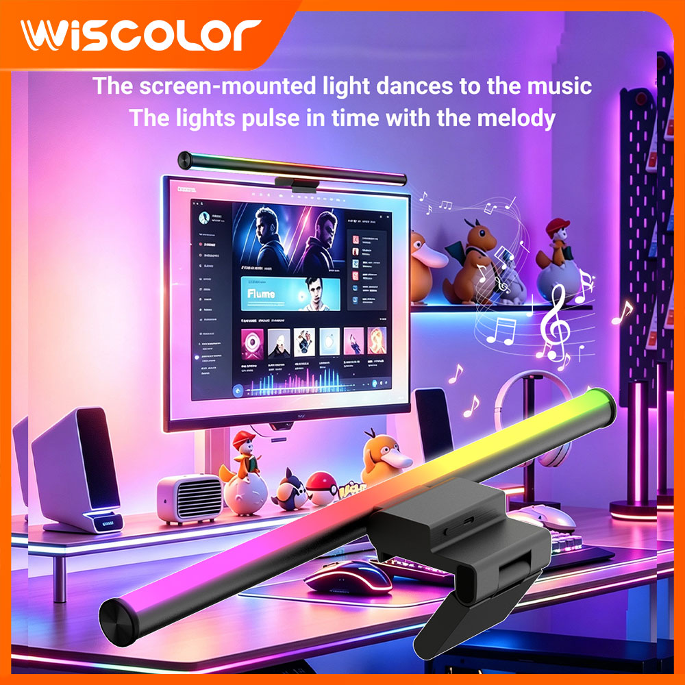 Setup Desk Monitor - RGBIC Wifi-bediening, instelbare monitorlichtbalk, dimbare led-verlichting,